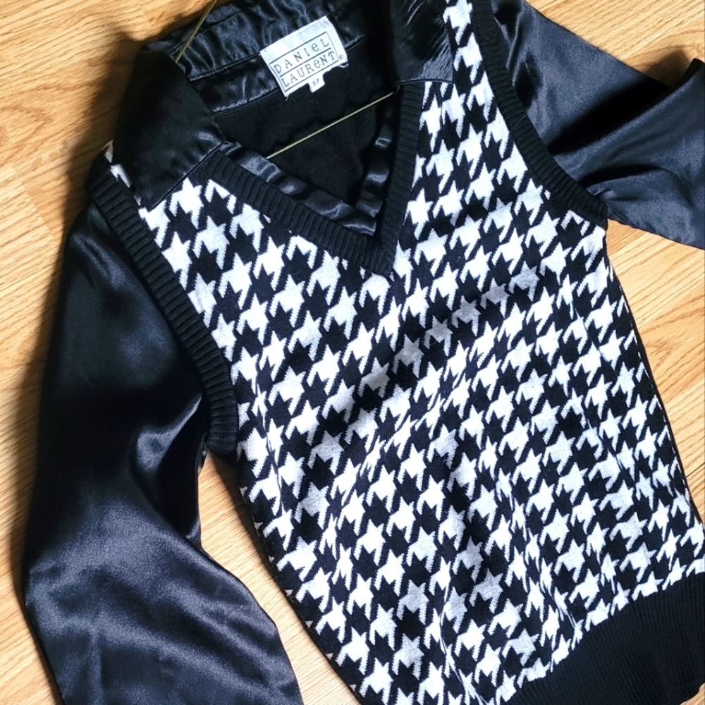 ⚜️Biz Casual Cozy Houndstooth🔹️ Sweater (y2k / 00s)